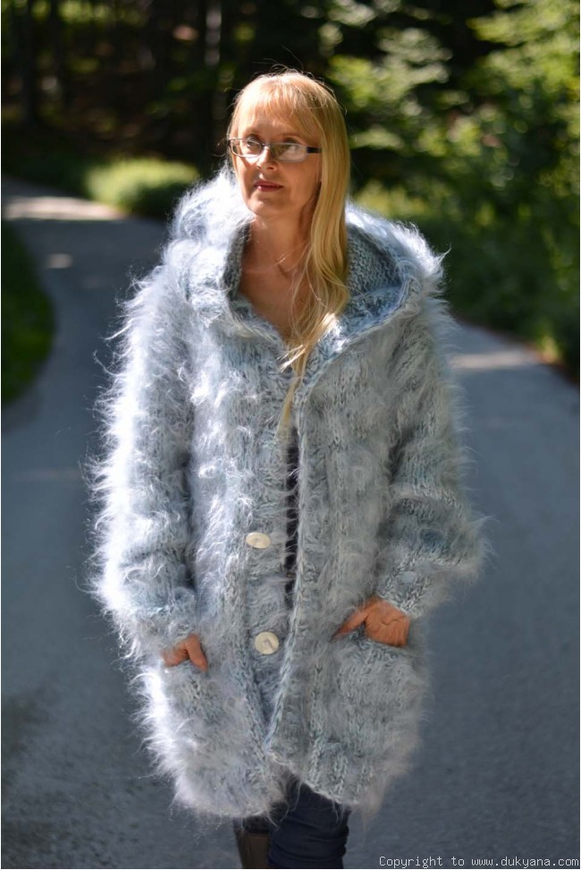 Long Sleeve Mohair Cardigan - Mint main image 1